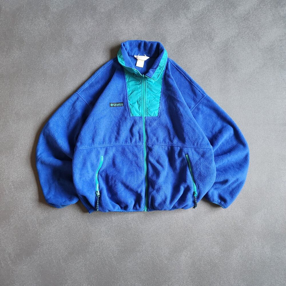 Vintage 90's Columbia Sportswear Blue Full Zip Fleece Jacket XL